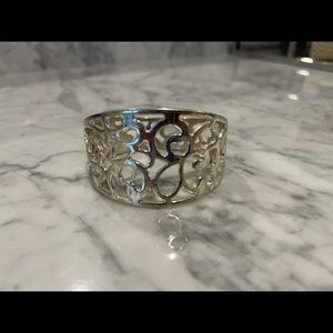Ornate Silver Hinge Cuff Bracelet
